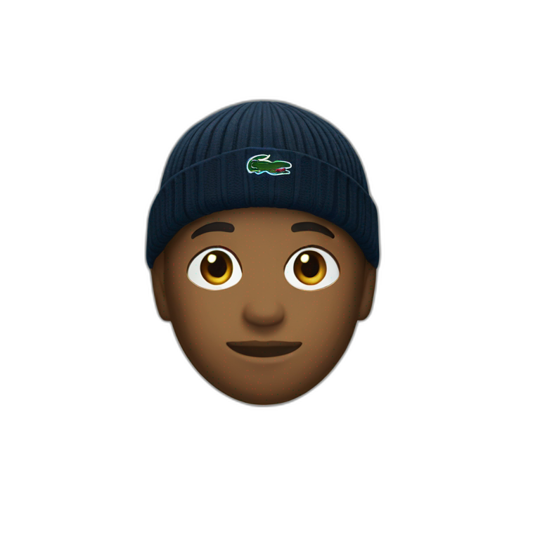 Black boy lacoste beanie with lacoste emoji