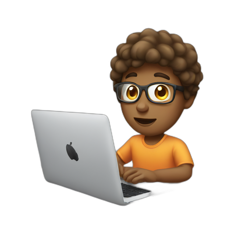 working on macbook emoji