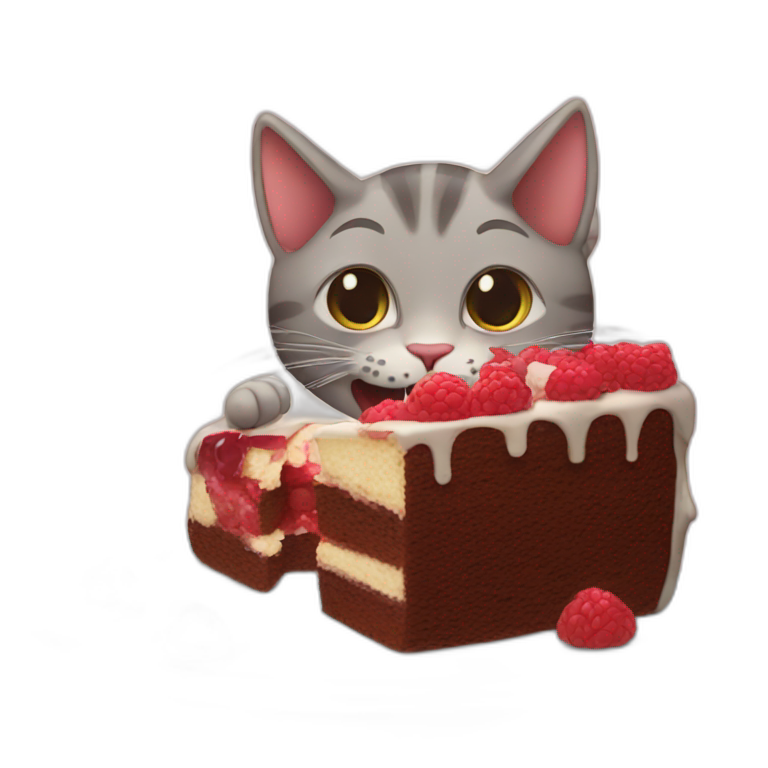 Cat eating cake emoji