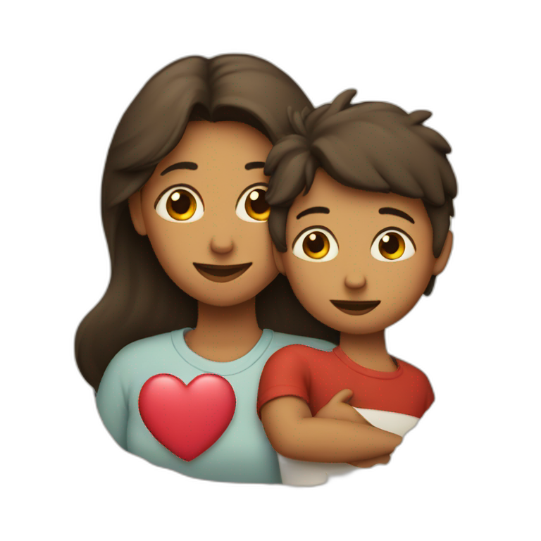 Heart with a mother and her son emoji