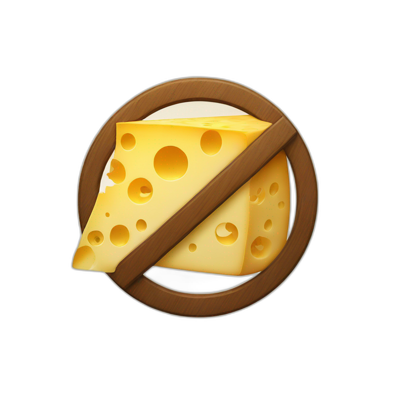 cheese inside a 'no-smoking' sign emoji