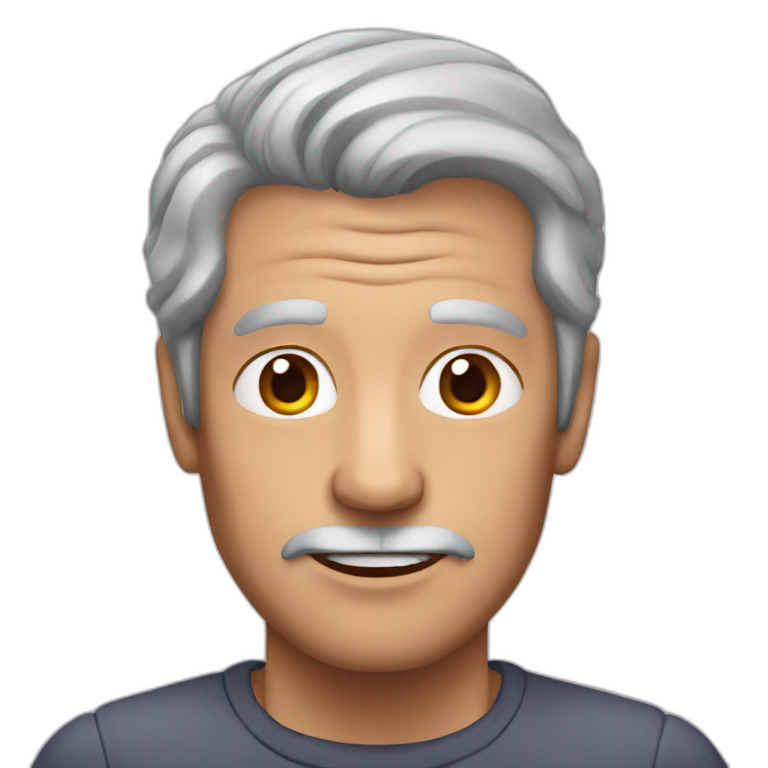 Grey haired man with no teeth emoji