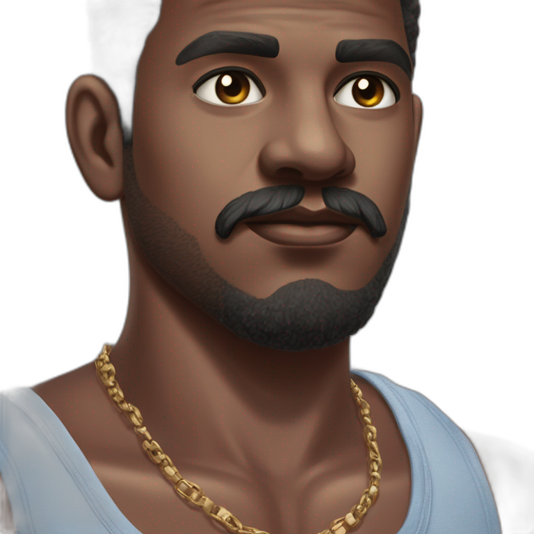 serene dark-skinned man with beard emoji