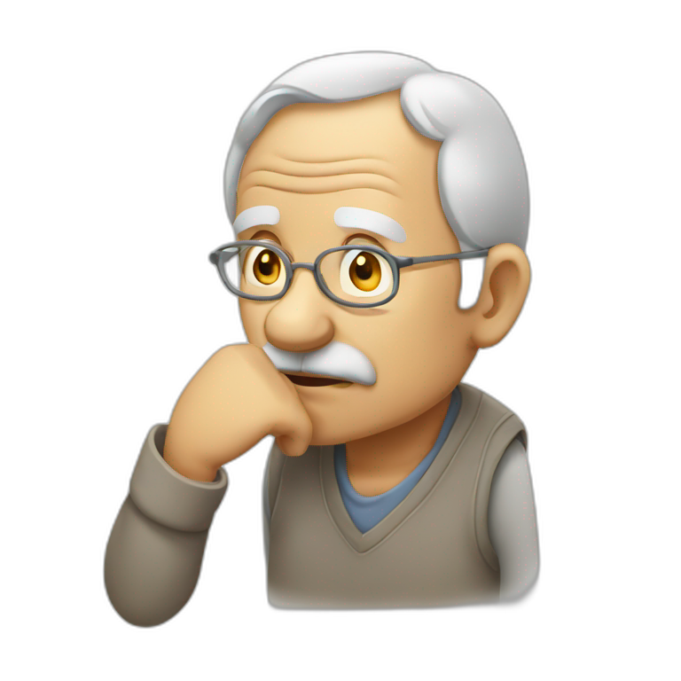Old man thinking  emoji