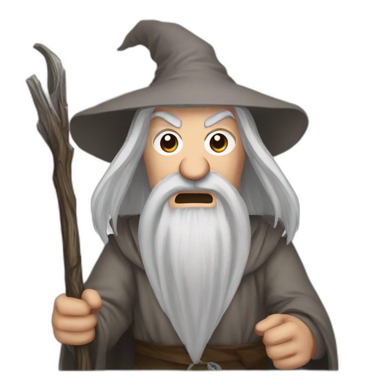 gandalf with avery angry face emoji