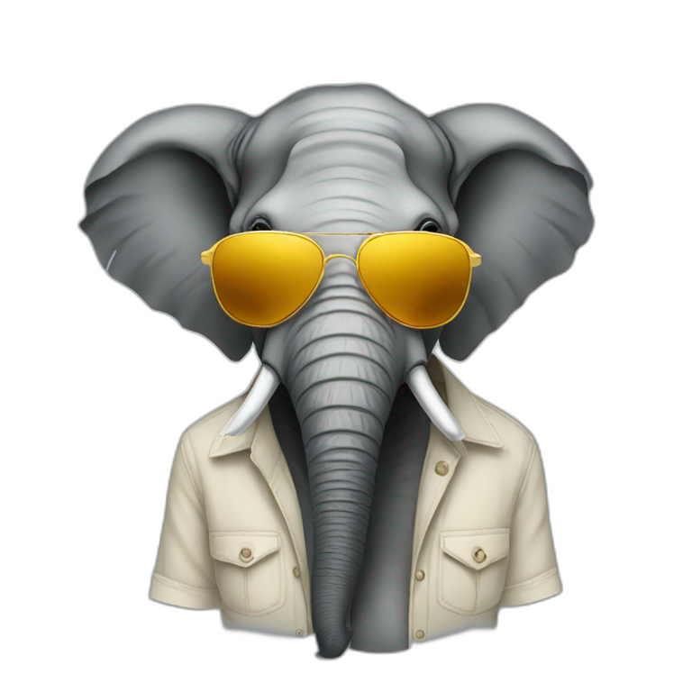 elephant, stylish, sunglasses, shirt emoji