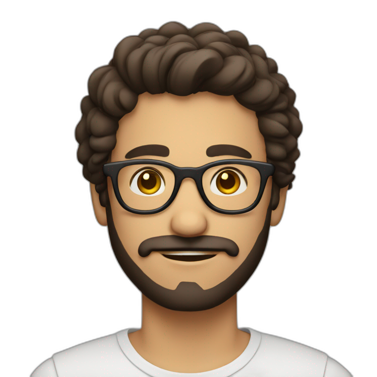 mediterranean guy hipster with glasses emoji