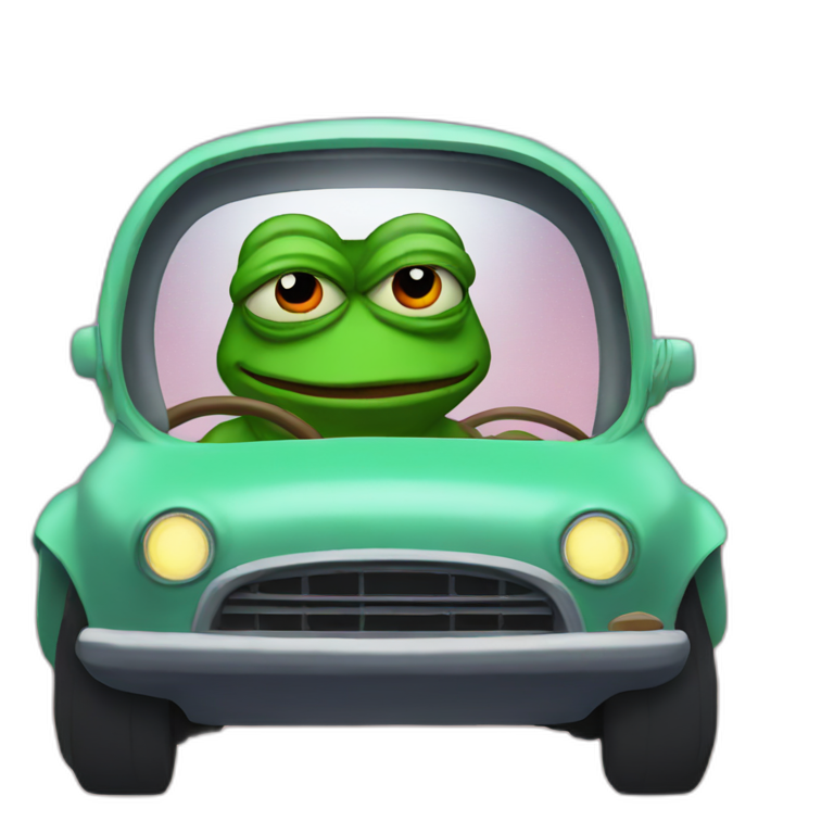 pepe driving in ufo emoji