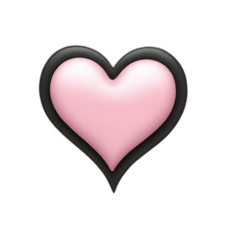 light pink heart with a black bbow  emoji