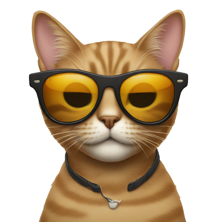 cat wearing sunglasses in front of texas emoji