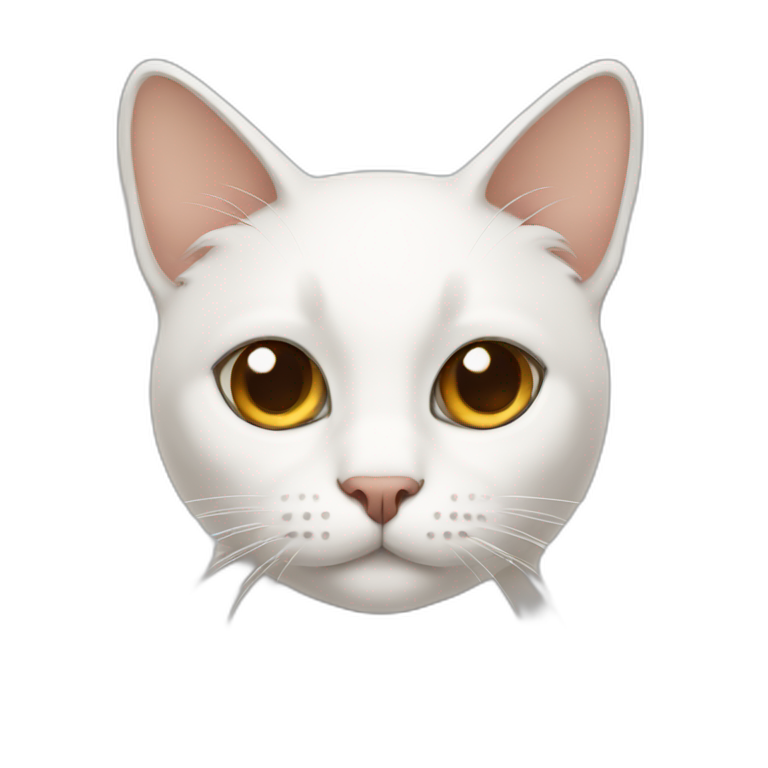 white cat brown ears emoji