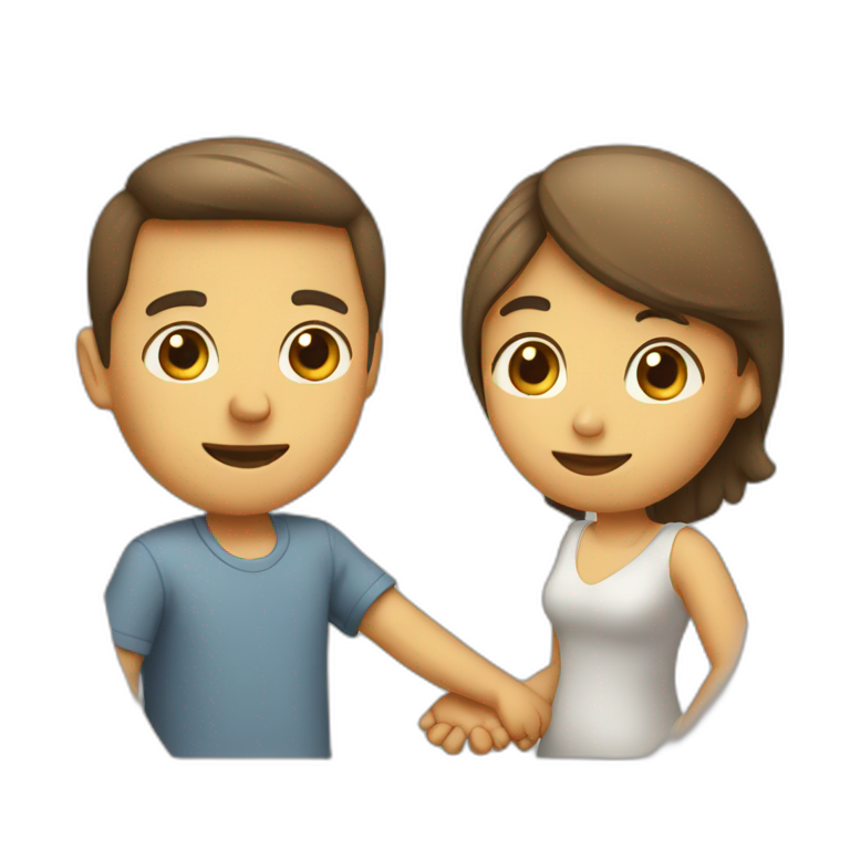 Man and woman holding hands looking at each other emoji