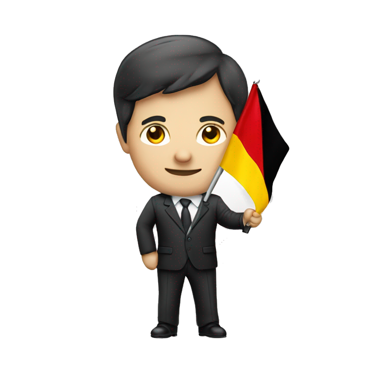 busines man holding german flag emoji