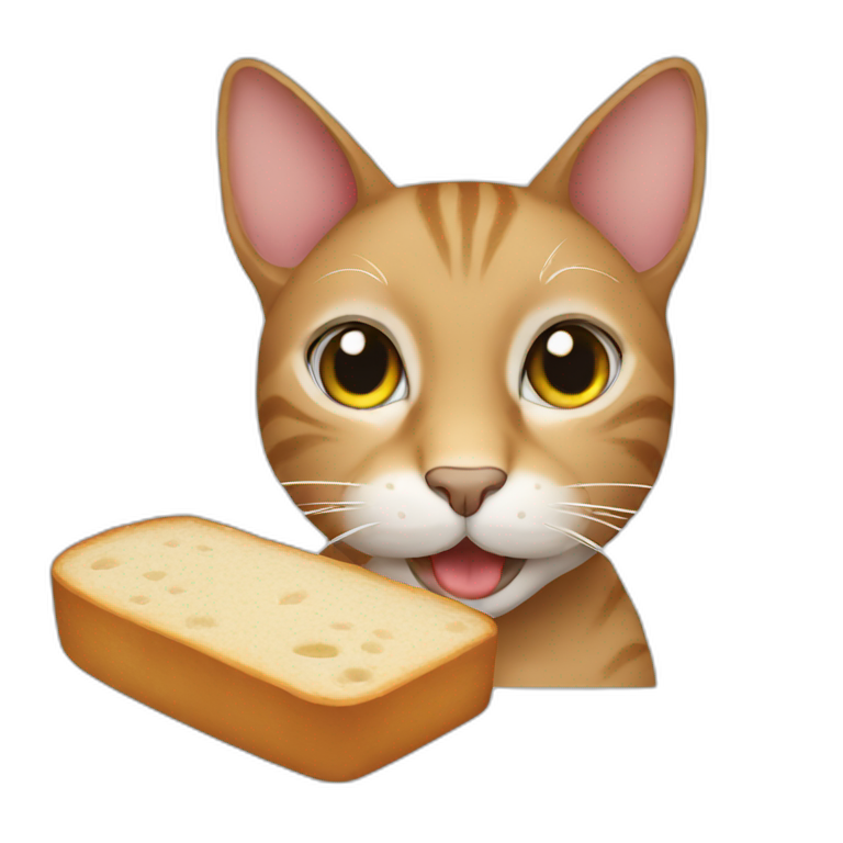 cat eat bread emoji