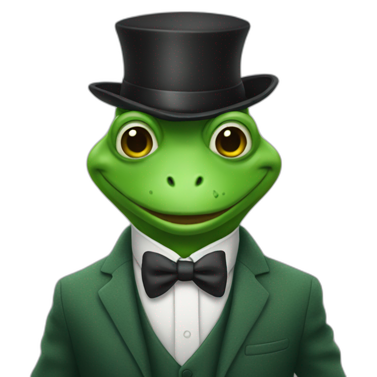 Green frogHe wears a suit emoji