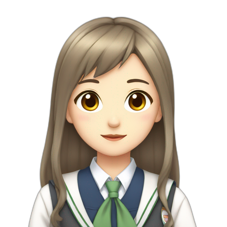 anime girl in school uniform emoji