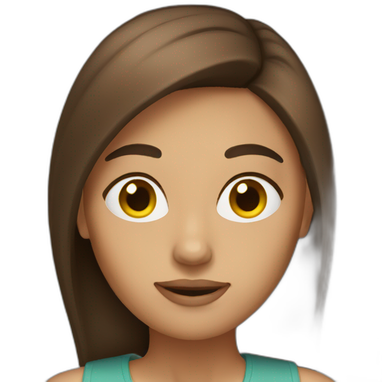 women brown hair emoji
