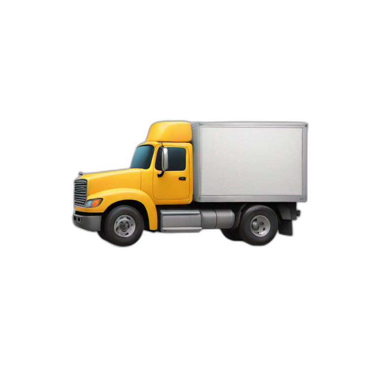 A computer with a truck on the screen emoji
