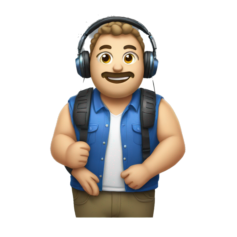 big chunky streamer with headphones emoji