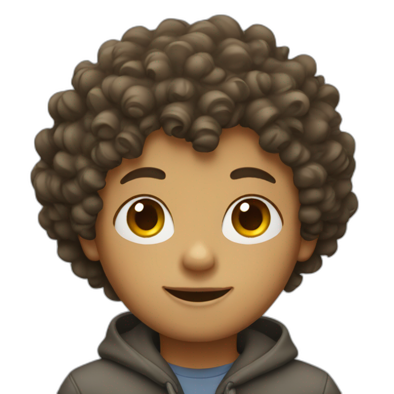 a boy with curly hair emoji