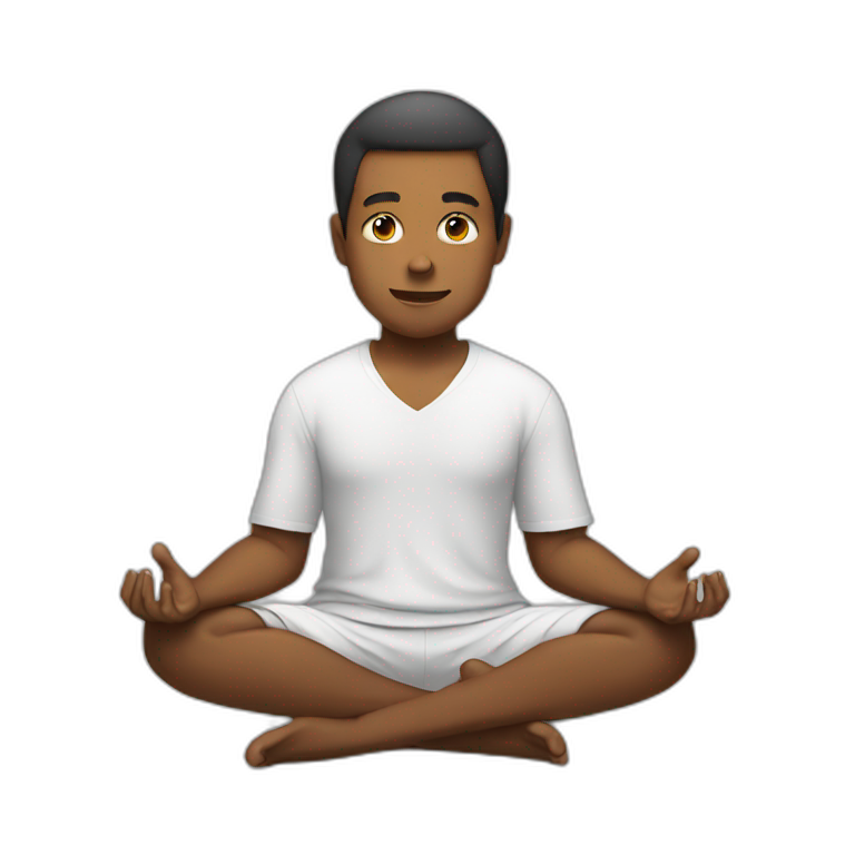 meditate young guy emoji