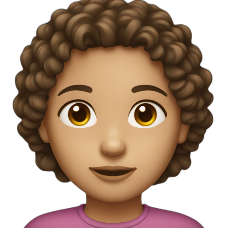 Brunette Long Curly girl emoji