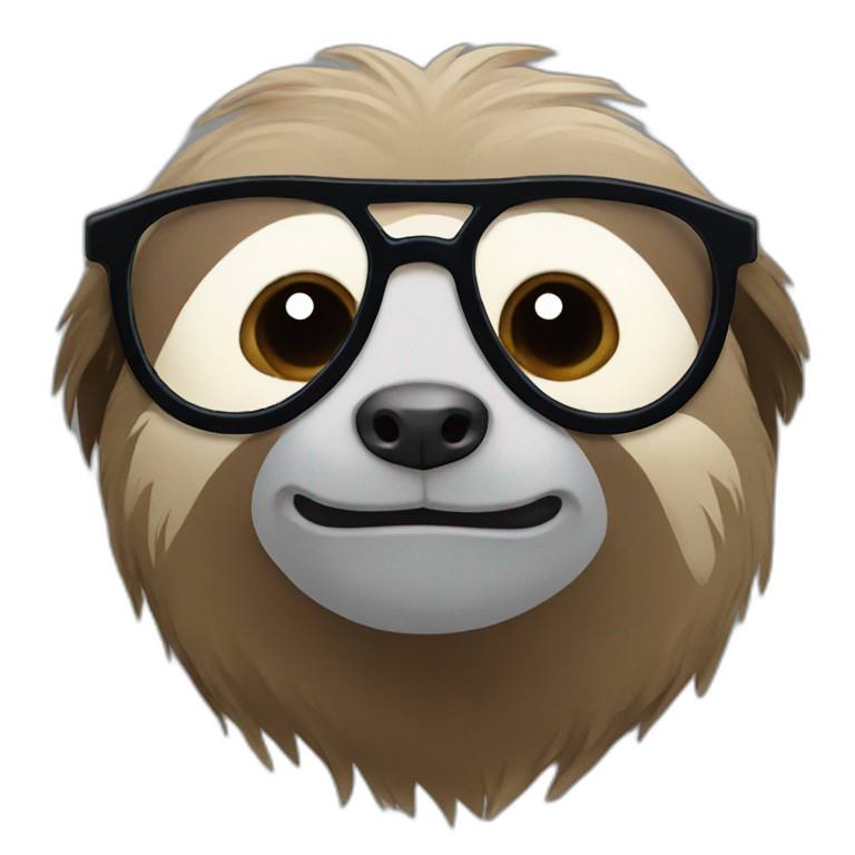 nerdy sloth face emoji