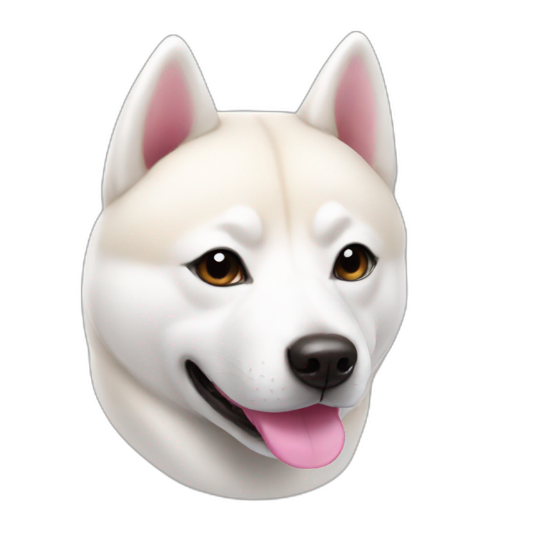 White Shiba with pink nose emoji