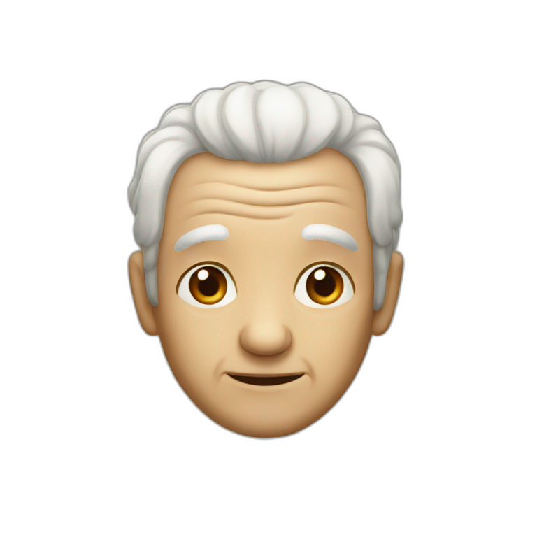 Extremely old receding hair man emoji