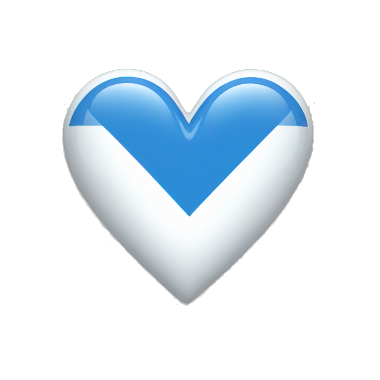Half blue half white heart half shaped emoji