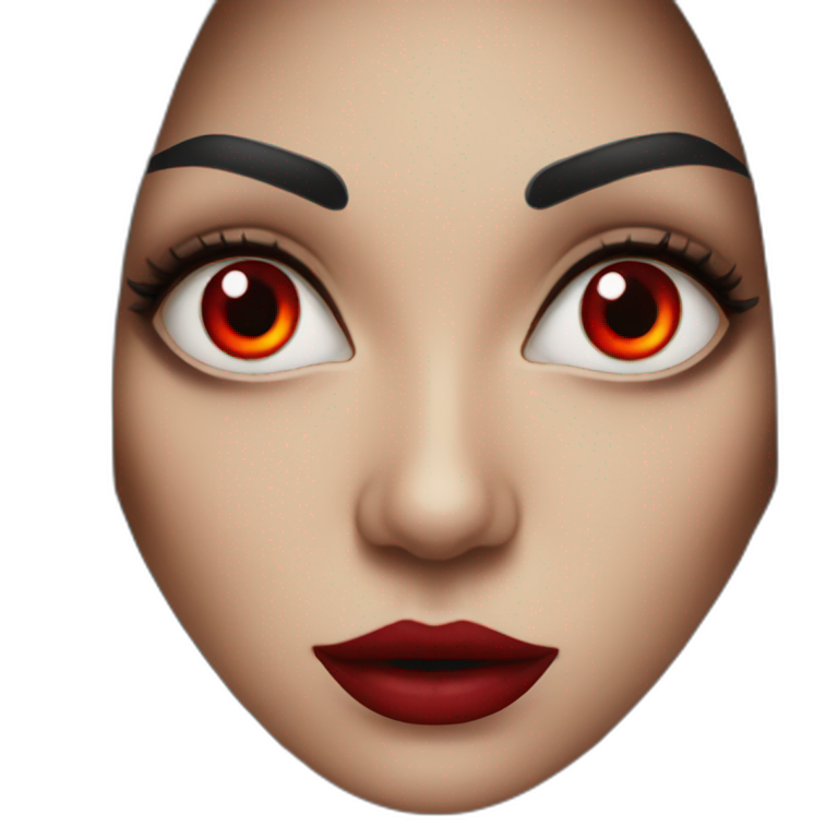 realistic dracula woman red eyes emoji