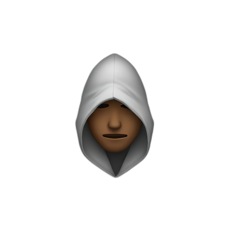 Man with a hood covering his face emoji
