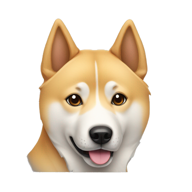 jindo dog with asymmetrical coloring emoji