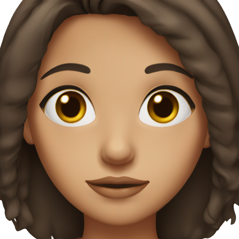 brunette girl with dark brown eyes emoji