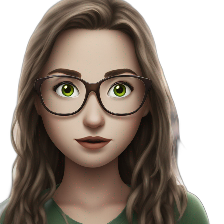 serene green-eyed girl with glasses emoji