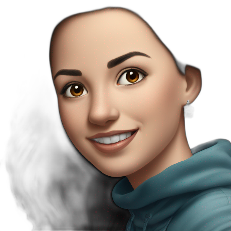 smiling girl with black hair emoji