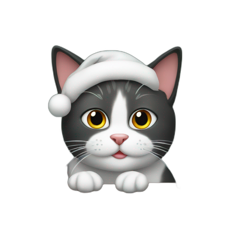 Christmas cat on table emoji