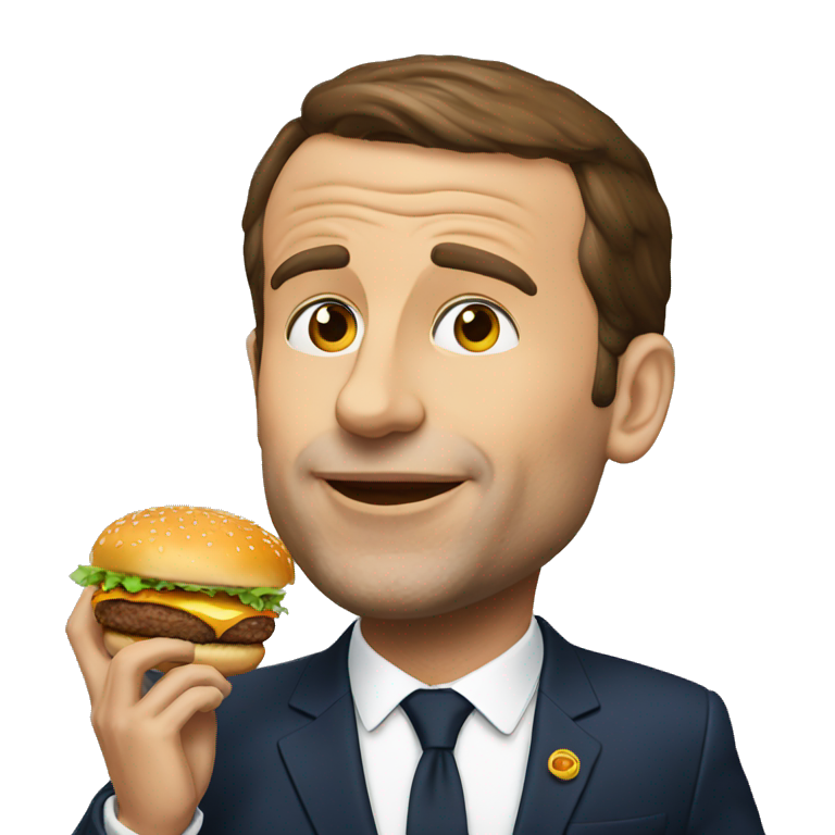 macron eat burger  emoji