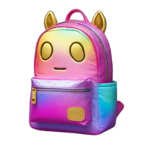 Unicorn with backpack emoji AI Emoji Generator