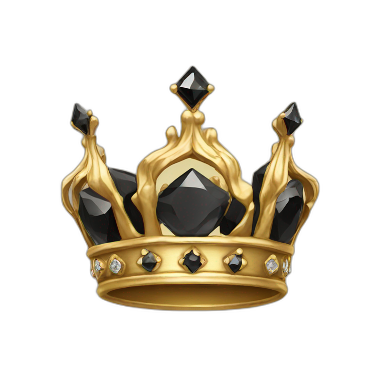 gold Black diamond crown emoji