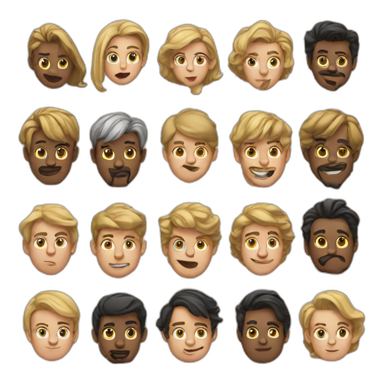 100 faces emoji