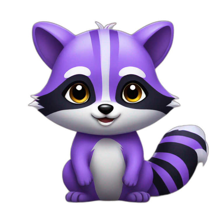 Cute violet raccoon LOL emoji