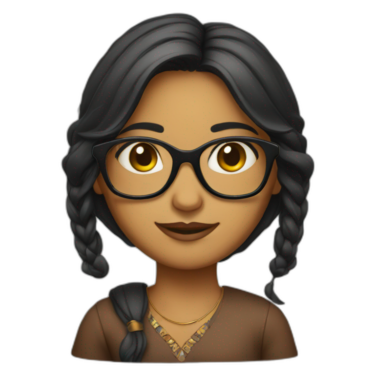 Indian girl in specs  emoji