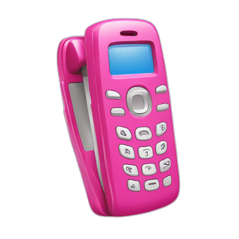 Pink closed flip-phone emoji