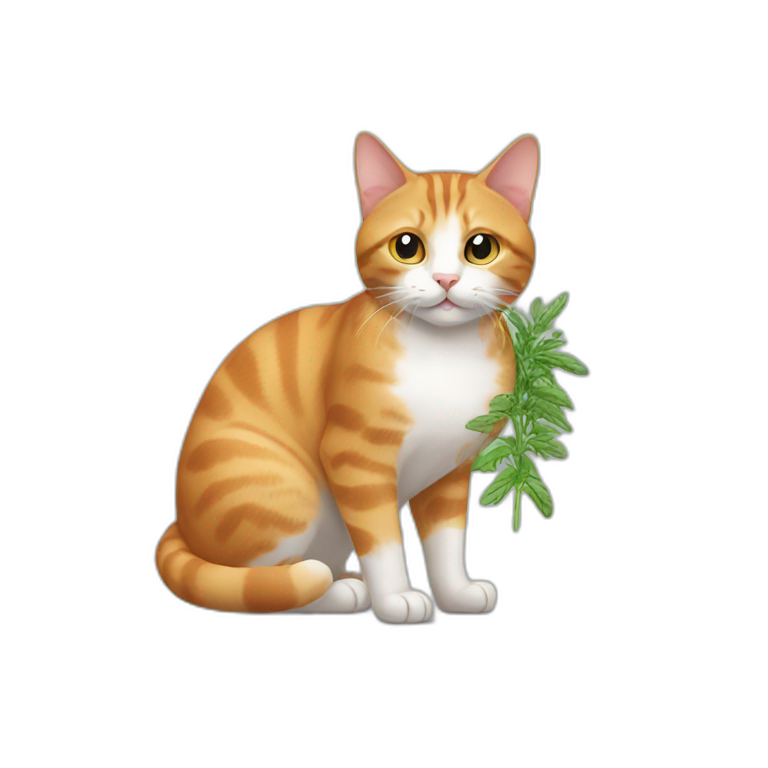cat with cat herb emoji