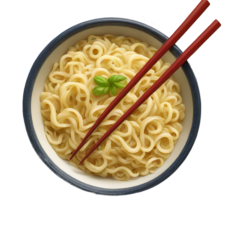 Noodles in a Japanese bowl with chopsticks  emoji