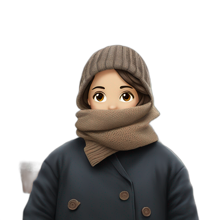 mysterious girl in winter emoji