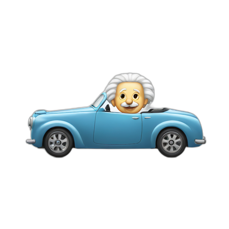 Car looking like albert einstein emoji