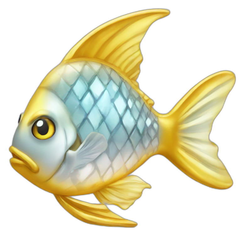 Gold and diamond fish jewel emoji