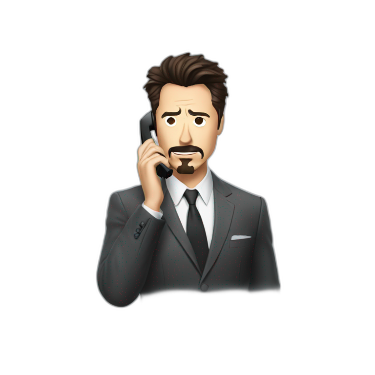 Tony Stark talking on the phone emoji